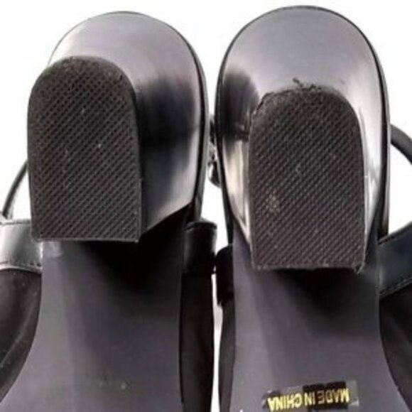 Penny Loves Kenny Black Peep Toe Chunky Heel Ankle Booties Size 7.5 - Picture 7 of 12